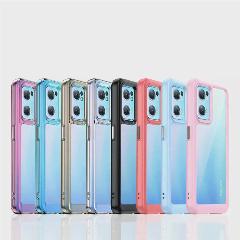 Для OPPO Reno 7 5G Чехол Для OPPO Reno 7 Pro 5G Чехол Funda Жесткий Полупрозрачный Мягкий Каркас Противоударный Прозрачный Чехол OPPO Reno 7 5G
