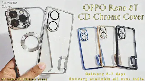 OPPO Reno 8T CD Chrome Back Cover with camera lens protector || OPPO Reno 8T Best Back Cover
