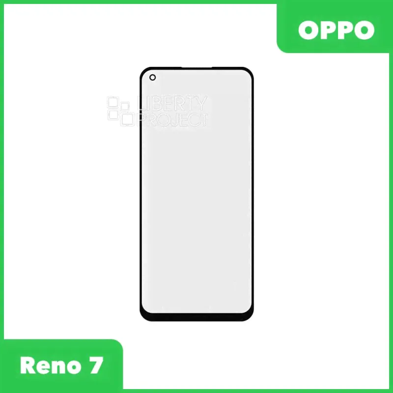 Стекло + OCA плёнка для переклейки Oppo Reno 7 (черный)-0