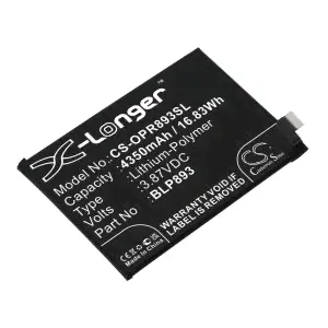 Аккумулятор CameronSino для OPPO Reno 7, Reno 7 5G (BLP893) 4350mah-4