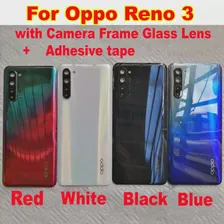 Оригинал для Oppo Reno 3 Задняя Крышка Батарейного Отсека Задняя Крышка Корпуса Корпуса + Рамка Камеры Стеклянный Объектив Для Reno 3 Pro Крышка с клеем