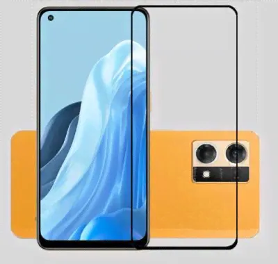 Защитное стекло Oppo Reno 7/ Reno 8T 4G На весь экран Черное Бесплатная доставка-0