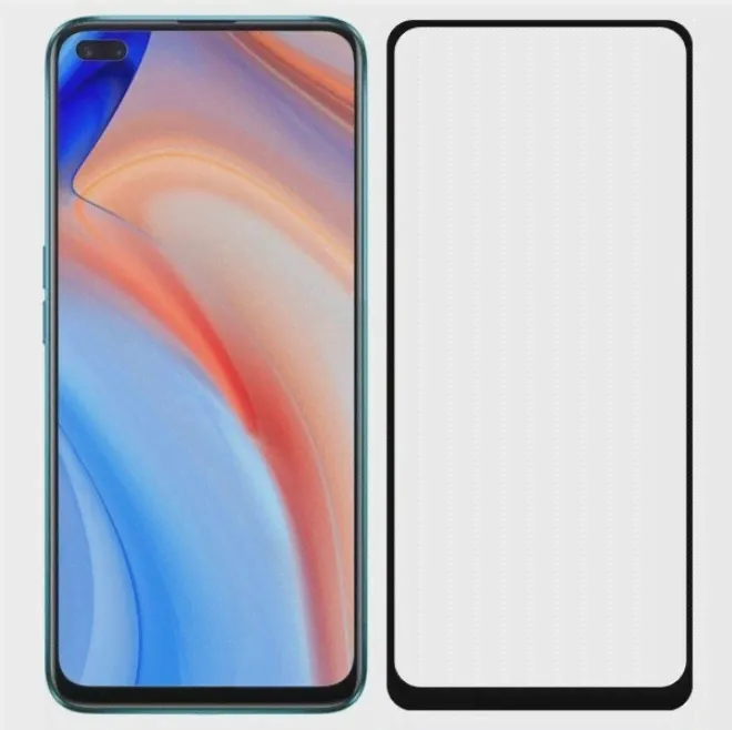 Защитное стекло OPPO Reno 4/Reno 4 5G/Reno 4 Lite/Reno 4 SE/Reno 4F/A93/Realme 7 Pro черное